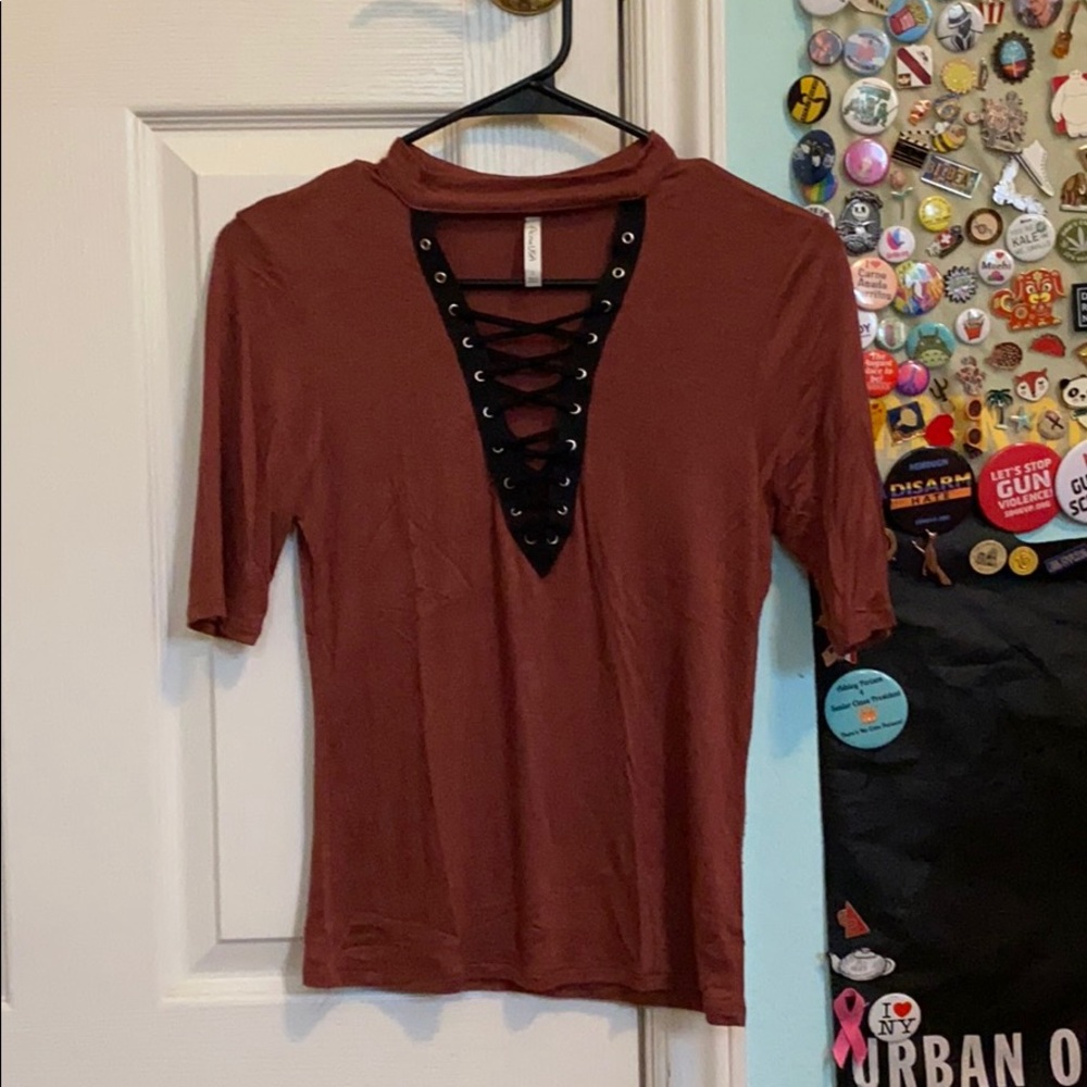 t shirt with laced front